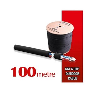 Yüksek Bakır Utp 23awg 0.58 Mm Dış Ortam Cat6 Outdoor Kablo 100 Metre