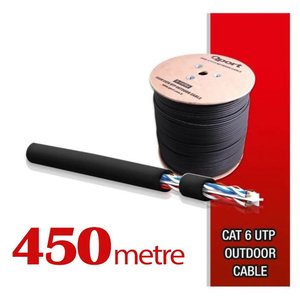 Yüksek Bakır Utp 23awg 0.58 Mm Dış Ortam Cat6 Outdoor Kablo 450 Metre