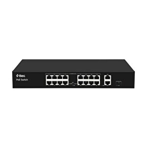 19300pg-1sfp 16 Port Poe 10/100 2 Port Gigabit Uplink 1 Port Gigabit Sfp Tak Çalıştır 300w Poe Switch
