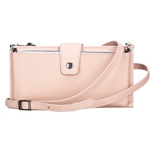 Lozan Strap 6.5 Inch Uyumlu Deri Kartlıklı Kılıf Erc5 Pembe
