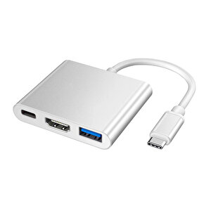 3in1 Type-c To Hdmi Hub Port Adaptör 100w Pd Usb 3.0 4k Hdmi Çıkışlı