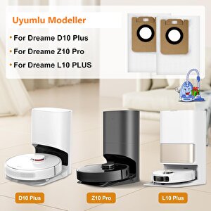 Dreame Z10 Pro Robot Süpürge Uyumlu Toz Torbası 2’li Set – 4.5l Büyük Kapasiteli, Hijyenik