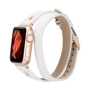 Apple Watch Uyumlu Deri Kordon 42-44-45mm Slim Dtrg F3