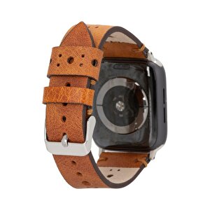 Apple Watch Uyumlu Deri Kordon 42-44-45mm Tn11 Taba