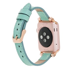 Apple Watch Uyumlu Deri Kordon 42-44-45mm Ferro Brn7