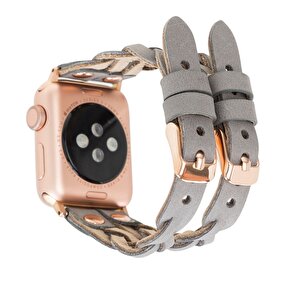 Apple Watch Uyumlu Deri Kordon York Double Tour Rst9