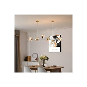 Yeşi̇m Gold Detayli Yatay Tasarim Modern Bal Camli Avi̇ze