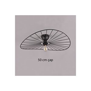 Zeynep Endüstri̇yel Si̇yah Kafes Avi̇ze, 50 Cm Çap