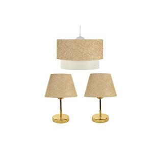 Evli̇ght 3'lü Set Avi̇ze Metal Abajur Kumbeji̇