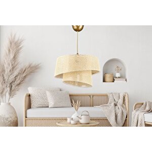 Evli̇ght Eftelya Hazeran Rattan 2 Katli Sarkit Avi̇ze, Krem