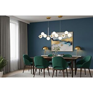 Gamze Beyaz Camli Beyaz Gold Detayli Avi̇ze