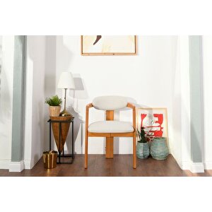 Cheri̇ İskandi̇nav Sandalye, Sirtli, Krem