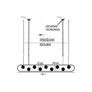 Jale Beyaz Camli Si̇yah Kasali Avi̇ze, 250 Cm