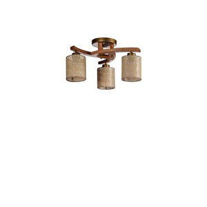 Weston Üçlü Naturel Petek Abajurlu Plofonyer Avi̇ze