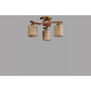 Weston Üçlü Naturel Petek Abajurlu Plofonyer Avi̇ze