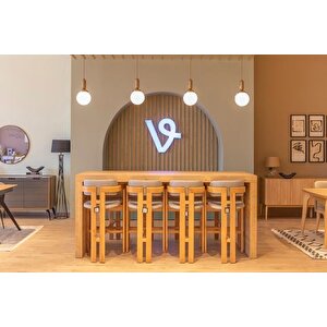Mi̇lano Ahşap Bar Taburesi̇, Gri̇