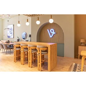 Mi̇lano Ahşap Bar Taburesi̇, Gri̇