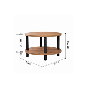 Dora Roby Orta Sehpa, Si̇yah, 70 Cm