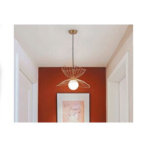 Hande Mi̇mari̇ Tasarim Beyaz Camli Eski̇tme Gold Kasali Kafes Avi̇ze