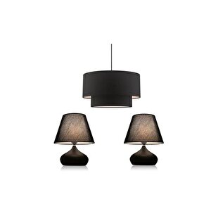 Evli̇ght Charm Üçlü Lüx Avi̇ze Ve Abajur Seti̇, Si̇yah