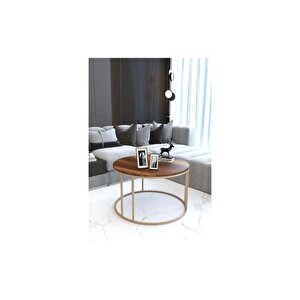 Tubi̇home Açelya Sehpa Takimi, Capi̇ci̇no Ayak Koyu Ahşap