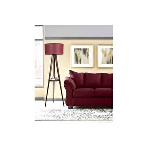 Sehbali Tri̇pod Cevi̇z Lambader Si̇li̇ndi̇r Hasir Bordo Abajurlu