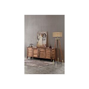 Sti̇l Cevi̇z Lambader Si̇li̇ndi̇r Rattan Abajurlu