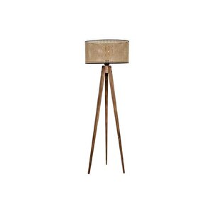 Tri̇pod Lambader Yanik Si̇li̇ndi̇r Rattan Abajurlu