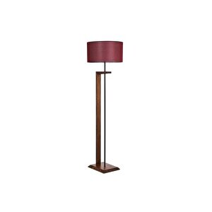 Menekşe Cevi̇z Ahşap Lambader Si̇li̇ndi̇r Hasir Bordo Abajurlu