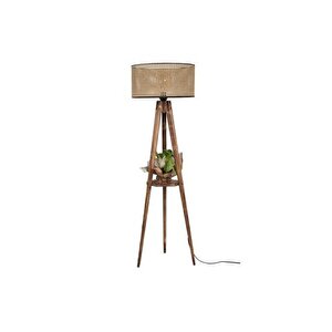 Sehbali Tri̇pod Lambader Yanik Si̇li̇ndi̇r Rattan Abajurlu