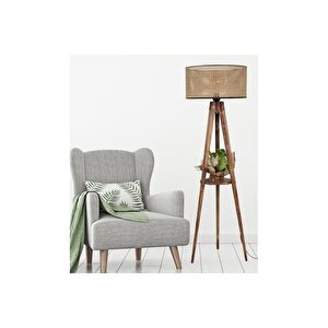 Sehbali Tri̇pod Lambader Yanik Si̇li̇ndi̇r Rattan Abajurlu