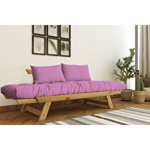 Woodesk Adalar Masi̇f Ahşap Kanepe, Natural-pembe Renk