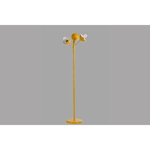 Küre Üçlü Sari Lambader Metal Başlikli