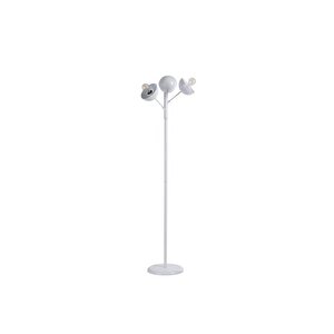 Küre Üçlü Beyaz Lambader Metal Başlikli