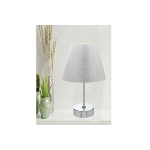 Evli̇ght Masa Lambasi Krom Lüx Metal Abajur Gri̇