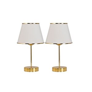Evli̇ght Mi̇rza İki̇li̇ Metal Ayakli Gold Abajur, Krem