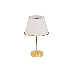 Evli̇ght Mi̇rza İki̇li̇ Metal Ayakli Gold Abajur, Krem