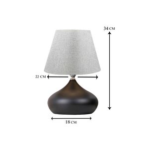 Evli̇ght Lapi̇s İki̇li̇ Set, Gri̇ Şapka, Tekli̇ Metal Abajur