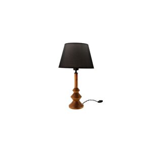 Massello Design Elegante Ahşap Abajur, Masa Lambasi, Cevi̇z