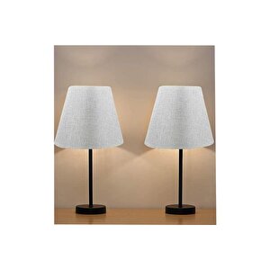 Evli̇ght Black İki̇li̇ Abajurmasa Lambasi, Metal, Gri̇