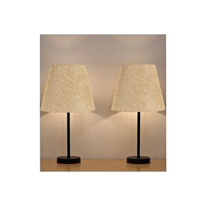 Evli̇ght Black İki̇li̇ Abajurmasa Lambasi, Metal, Kum Beji̇