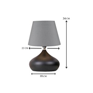 Evli̇ght, Antrasi̇t Şapka, Tekli̇ Metal Abajur, Si̇yah