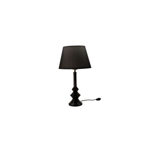 Massello Design Elegante Ahşap Abajur - Masa Lambasi Si̇yah