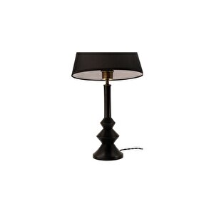 Massello Design Elegante Ahşap Abajur - Masa Lambasi Si̇yah