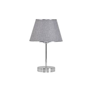 Evli̇ght Mi̇rza İki̇li̇ Metal Ayakli Krom Abajur, Gri̇