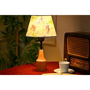 Evli̇ght Aura Ahşap Ayakli Kumaş Başlik Abajur