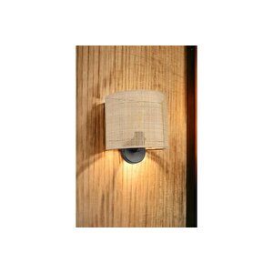 Örgülü Rattan Abajurlu Oval Apli̇k