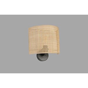 Örgülü Rattan Abajurlu Oval Apli̇k