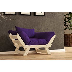 Woodesk Adalar Masi̇f Ahşap Berjer, Natural-mor Renk