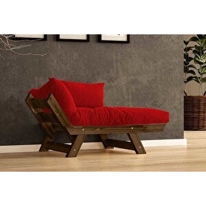 Woodesk Adalar Masi̇f Ahşap Berjer, Cevi̇z-kirmizi Renk